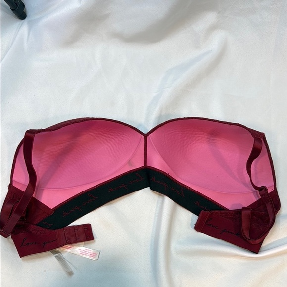 PINK Victoria's Secret Wear Everywhere, Burgundy Lace Animal Print Bra, 36DD - Picture 5 of 10